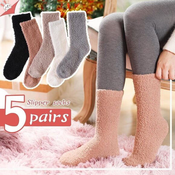 ❤️Women Fuzzy Socks Soft Warm Fluffy Sleep Thermal Plush Casual Cozy Home Socks - Picture 4 of 6
